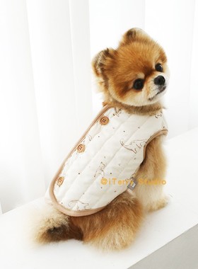 [现货]韩国It's dog狗狗有机棉秋冬保暖马甲比熊泰迪可爱冬季衣服