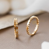 水晶蜂巢金色戒指女时尚 不掉色 高级感小众简约个性 百搭小众ins潮