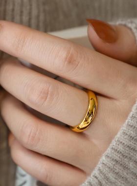 泥鳅背不掉色戒指女小众简约