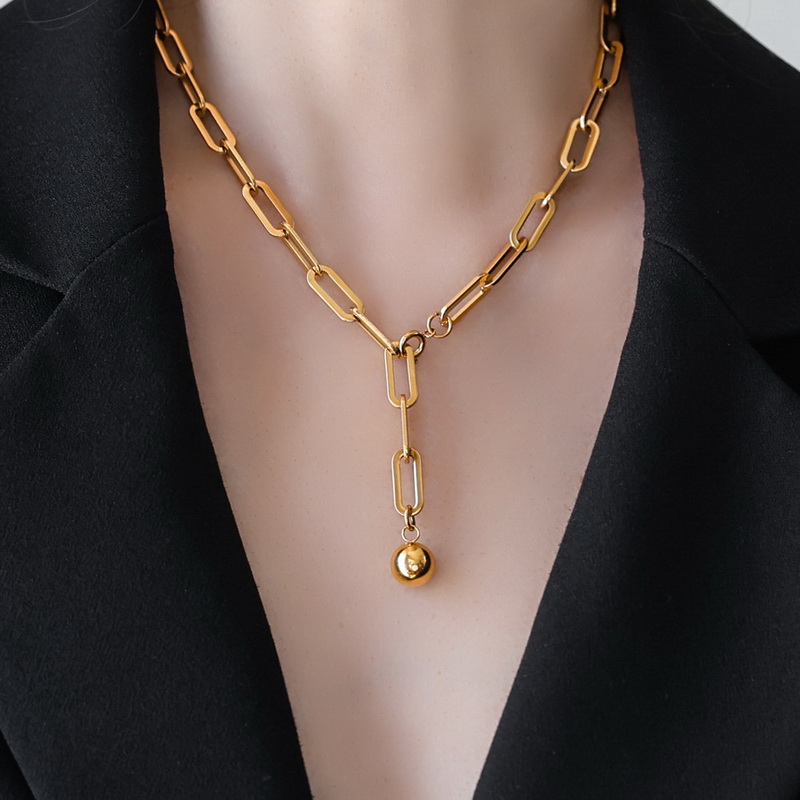 不掉色重工高级镀18K金粗链项链