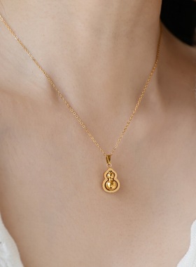 不掉色旋转轻奢礼物项链镀18K金