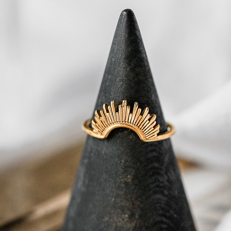 镀18K金小众轻奢光芒戒指