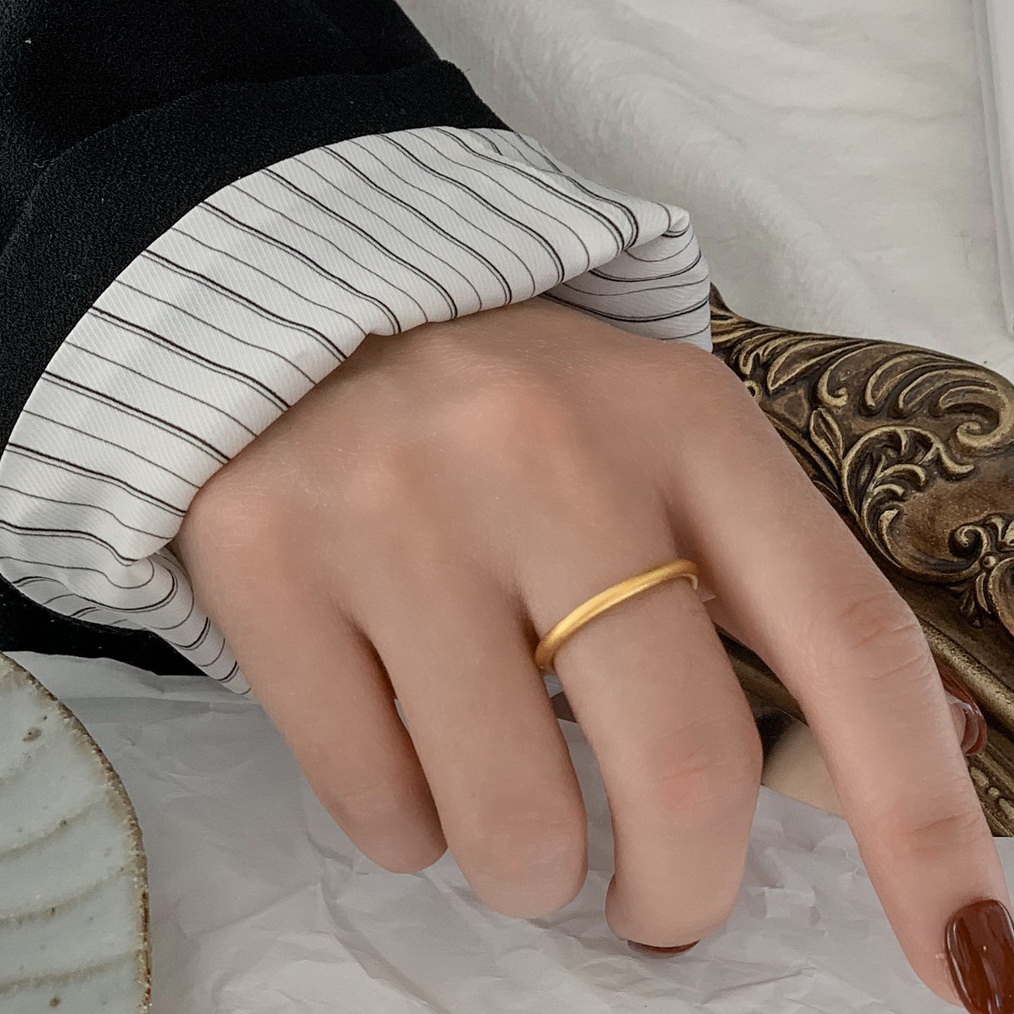 古法素圈戒指轻奢小众