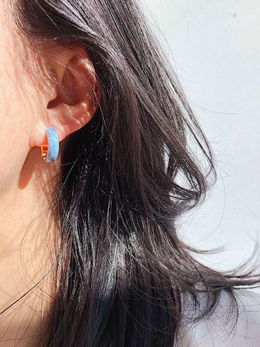 Ретро серьги, универсальная эмаль, французский ретро стиль, простой и элегантный дизайн