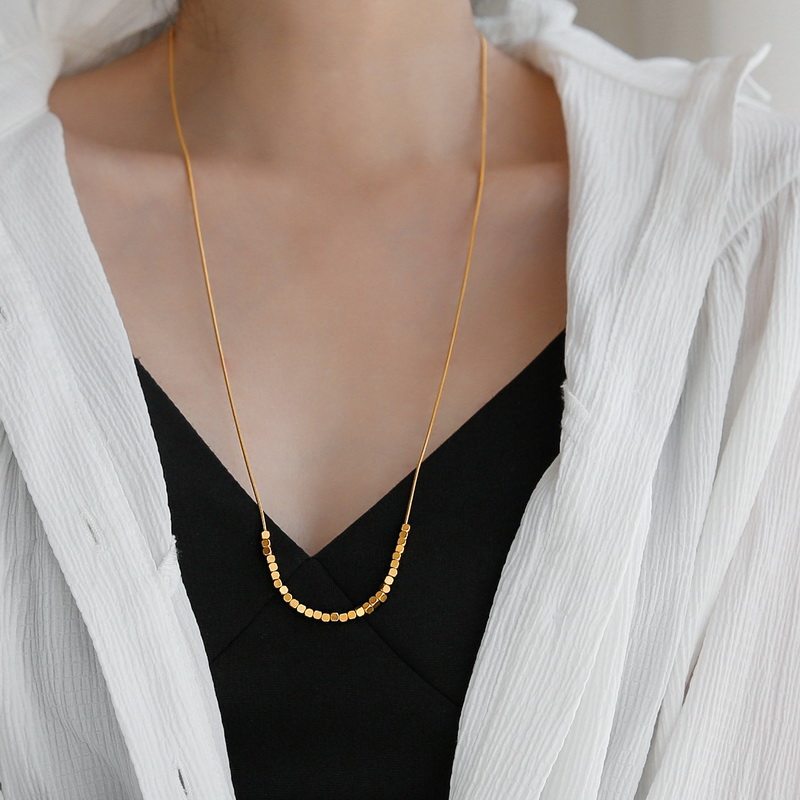 毛衣链碎银子长款项链不掉色