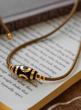 新中式复古天珠项链女小众设计感