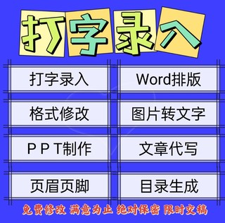 文字录入word排版格式排版个性录入图片转文字