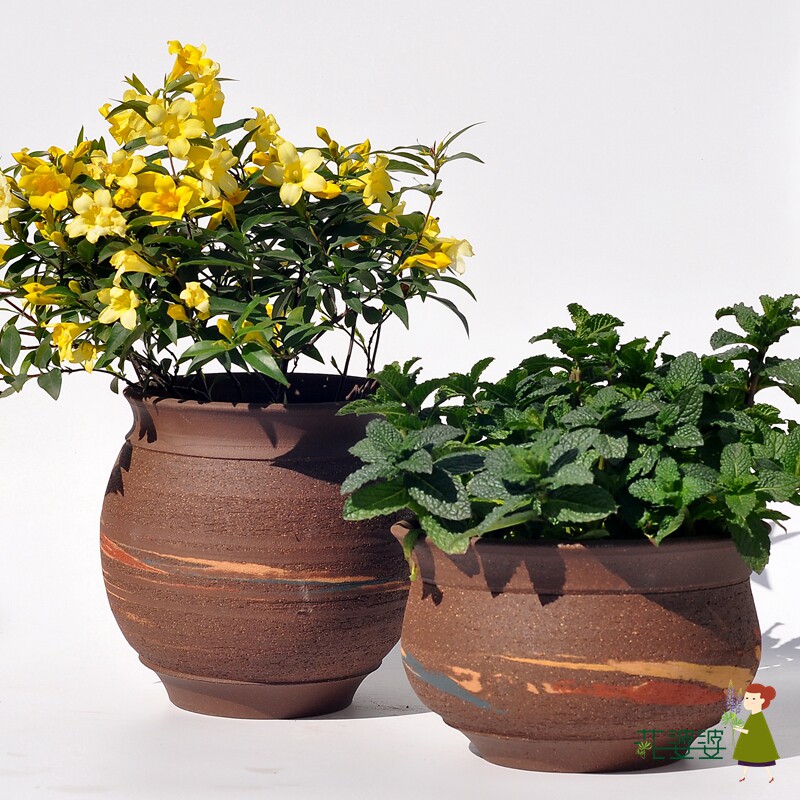 手拉胚 紫砂花盆 陶瓷花盆  多肉绿植花盆  雨彩虹 花婆婆花盆