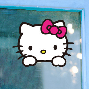 饰橱柜瓷砖冰箱玻璃贴 hellokitty猫卡通墙贴纸儿童房间家居平面装