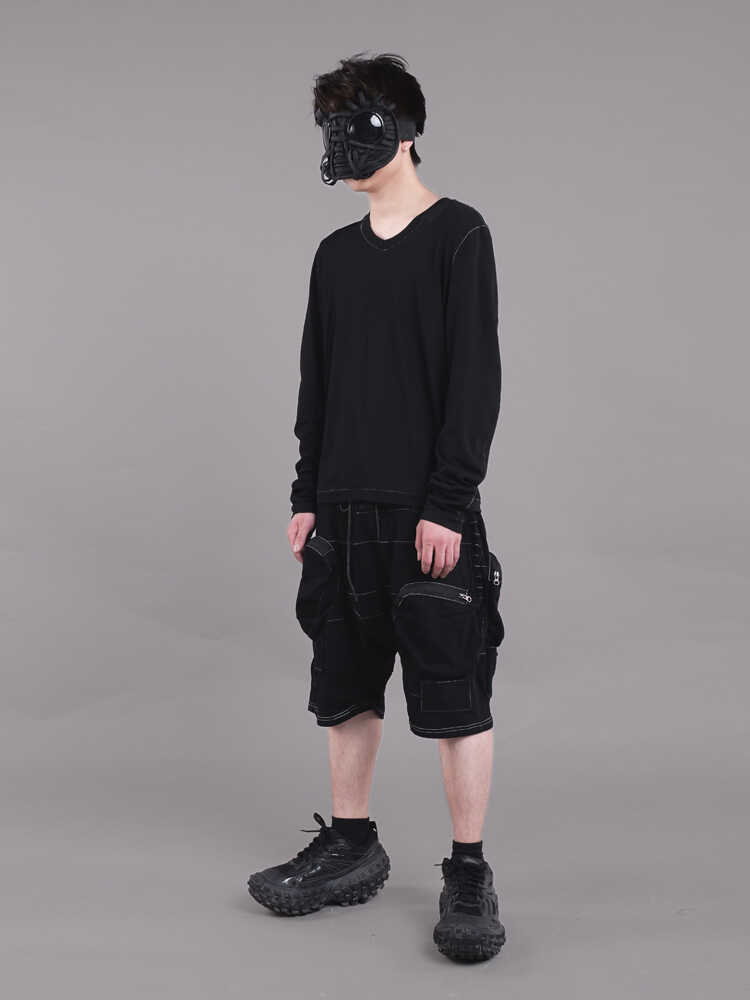 先锋沙丘废土风V领长袖T恤CHAUNK