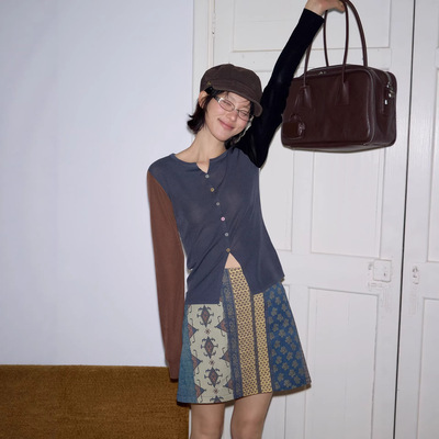 UNITY 2026春款上新！ 多巴胺天丝撞色开衫针织衫女260025