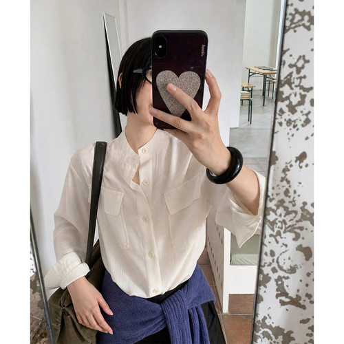 UNITY秋冬UNITY MODE 天丝小立领钮扣衬衫女530541