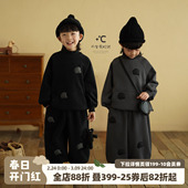 上衣儿童冬装 砚台家童装 男童加绒卫衣宝宝衣服保暖小男孩圆领长袖