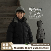 加厚面包服 棉袄男童黑色棉衣童装 砚台家儿童棉服外套2025冬季 新款