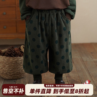砚台家男童加绒灯笼裤春装童装长裤幼童裤子儿童灯芯绒休闲裤秋冬