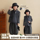 衣服儿童坎肩 男宝宝无袖 砚台家童装 男童做旧牛仔马甲正反两穿春装