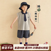 背心短裤 套装 2025夏装 砚台家男童无袖 新款 帅气儿童休闲运动两件套