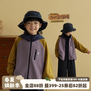 砚台家男童加绒外套外穿2025秋冬校服神器双面奥利绒儿童上衣衣服