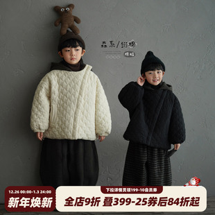 男童短款 新款 棉服儿童连帽外套潮 保暖夹棉棉袄2025冬装 砚台家童装