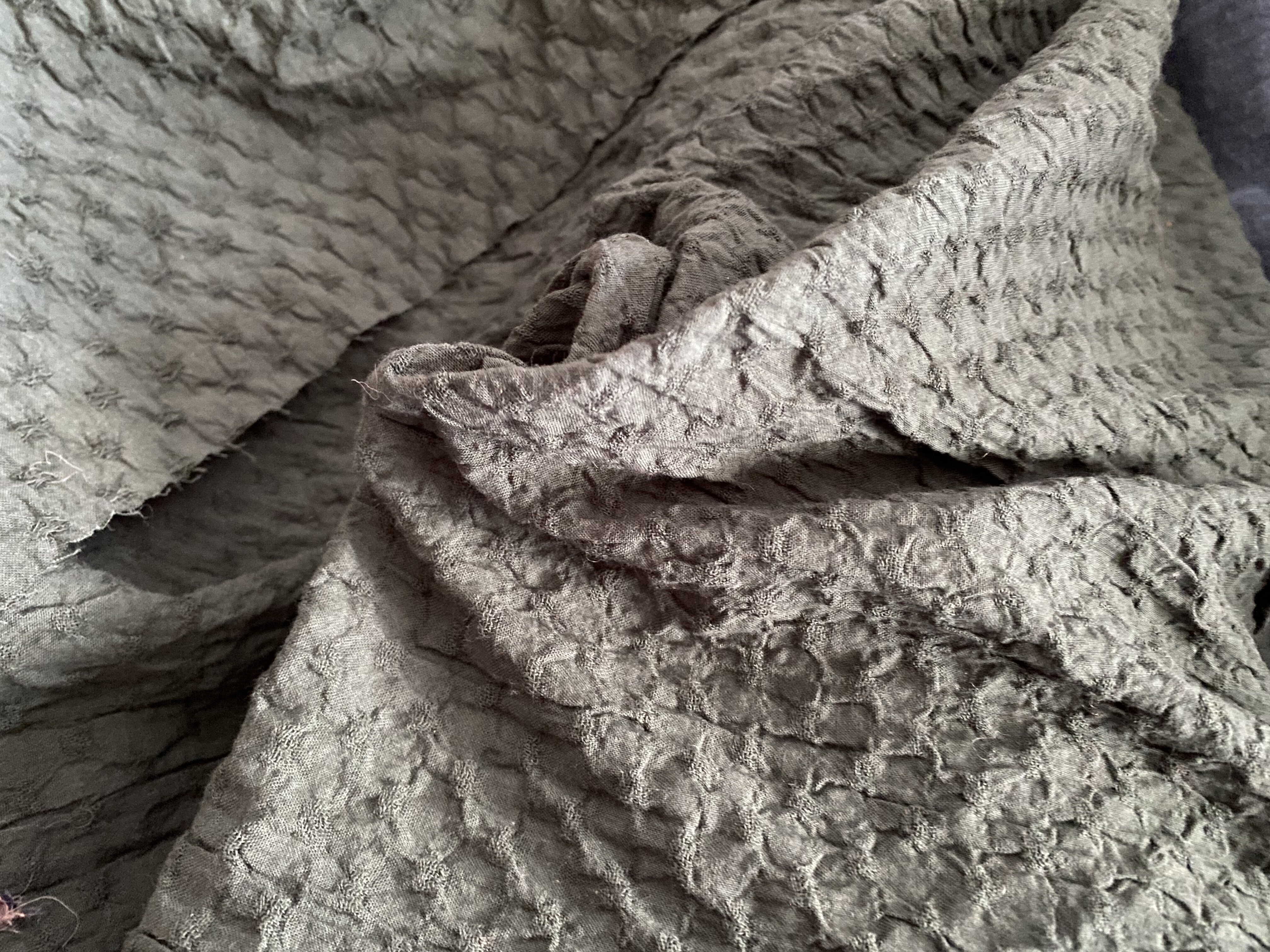 w12434双面肌理弹力亚麻设计师布料3米×1.4米