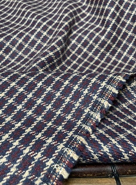 T102双面格子羊绒设计师布料2.2米乘1.5米