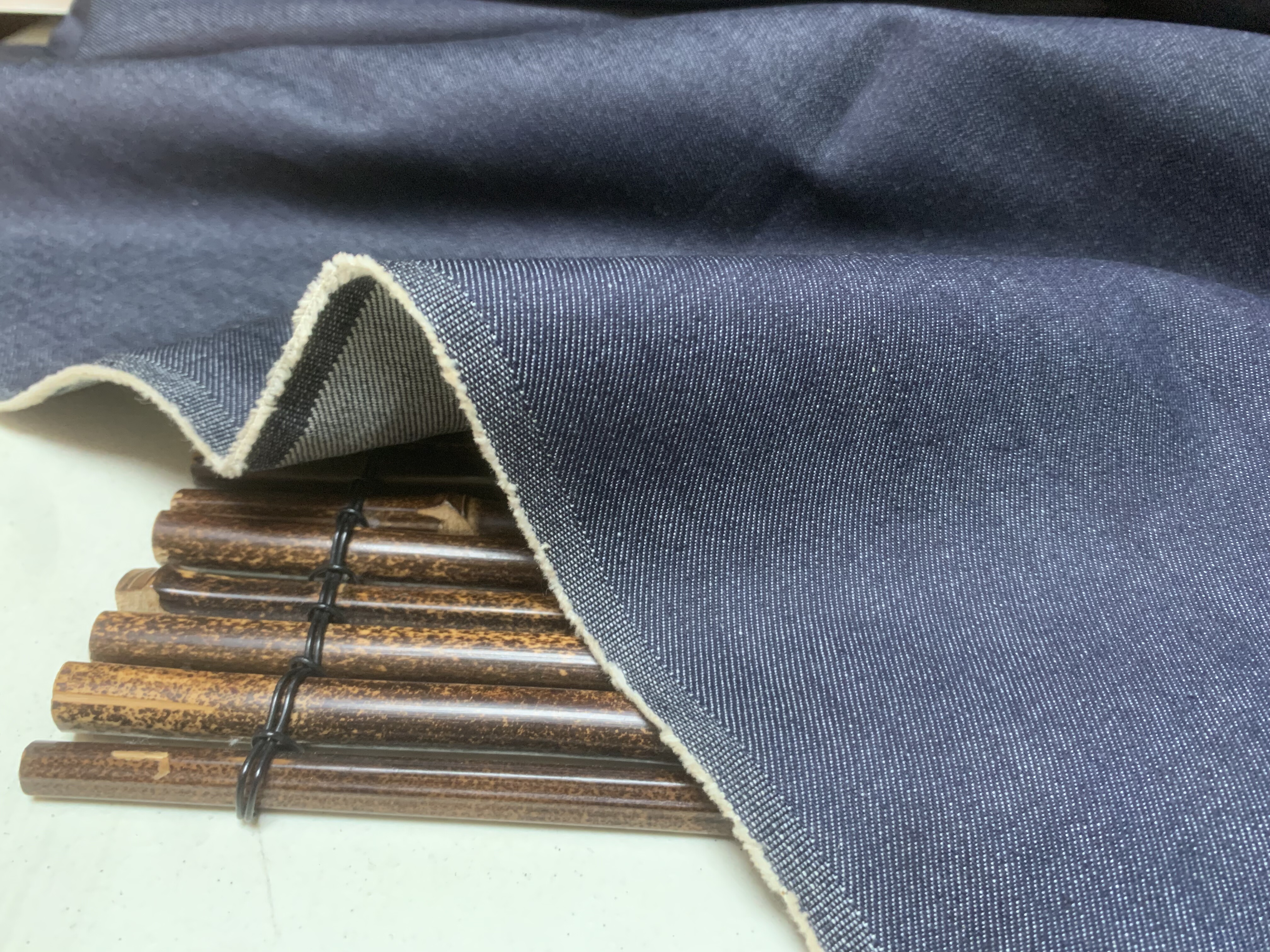 L1024 麻牛仔设计师布料三米乘1.40