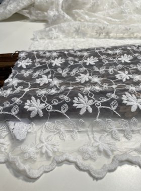 L078018 蕾丝棉绣绣花设计师布料2.6米乘1.1米