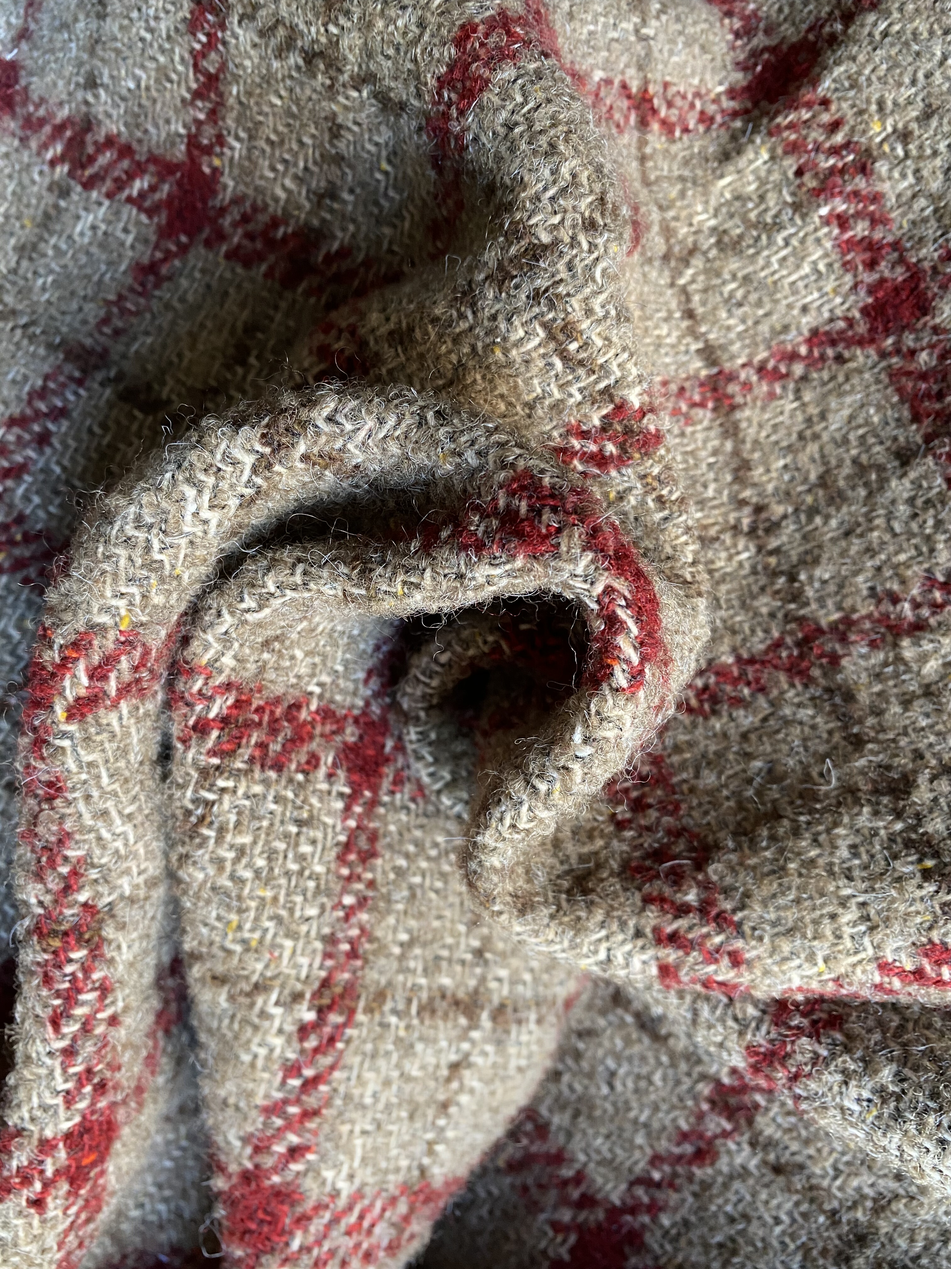 w12338日本格子羊绒设计师布料3米×1.4米