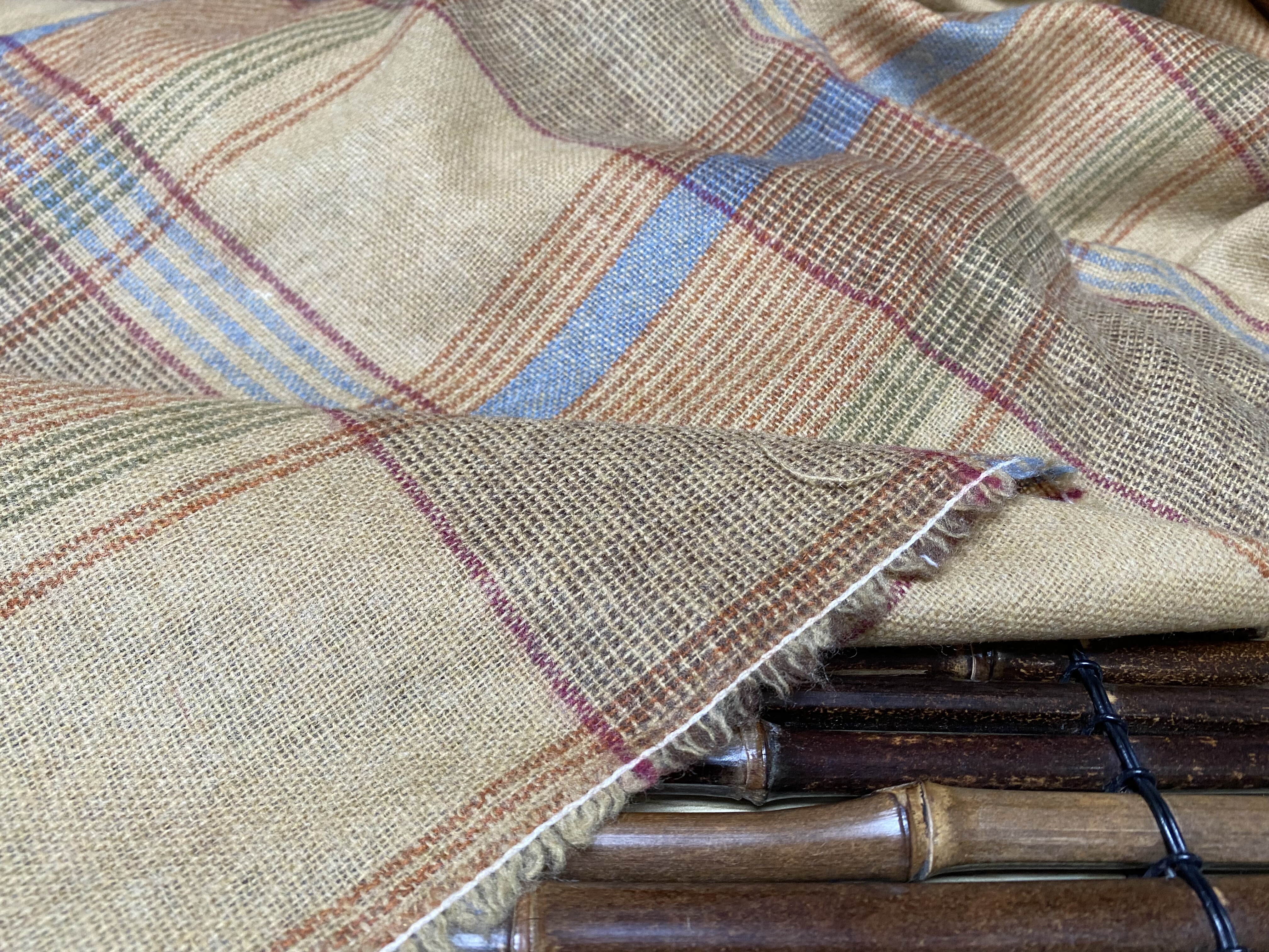 T1126 日本双面格子羊绒设计师布料3米×1.4米