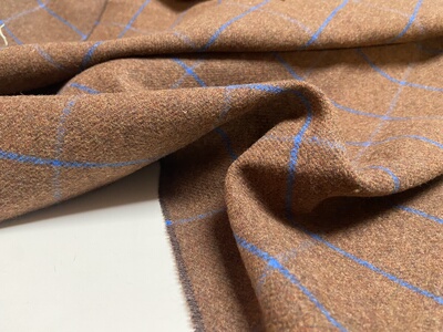 L0129 格子羊毛设计师布料三米乘1.40