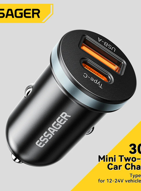 Essager 30W USB C Car Charger Type C Quick Charger PD QC 3.0 SCP 5A Fast Charging Car Phone Charge