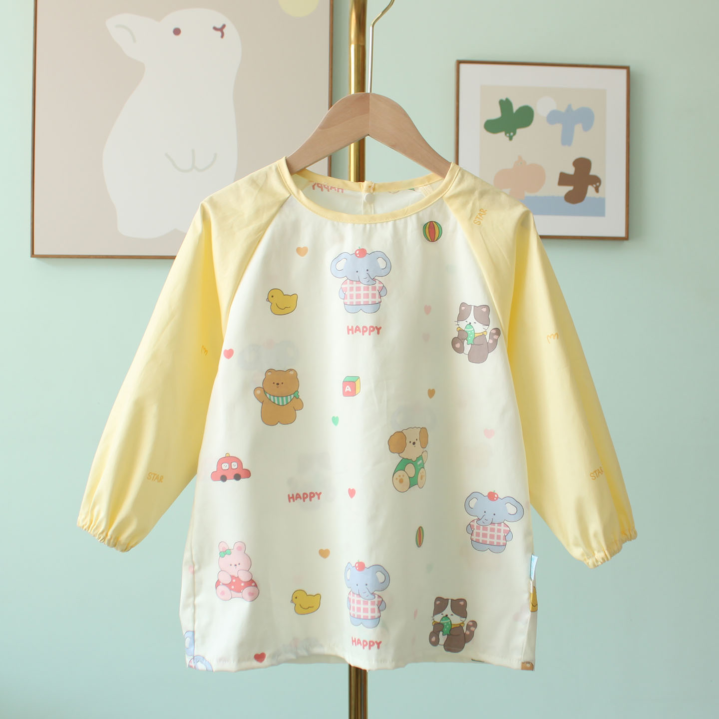 没有防水层的纯棉儿童罩衣