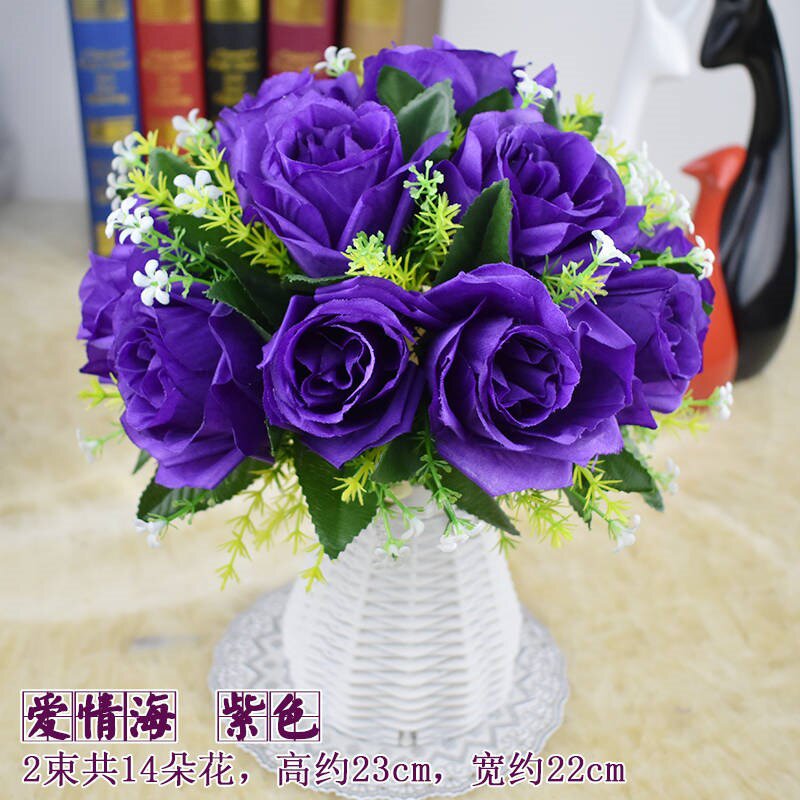极速1束/2束花+花筐客厅卧室摆件假花仿真花欧式花瓶装饰品蝴蝶兰