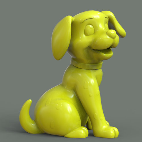 3d打印图纸模型素材文件斑点狗STL摆件圆雕图F2880