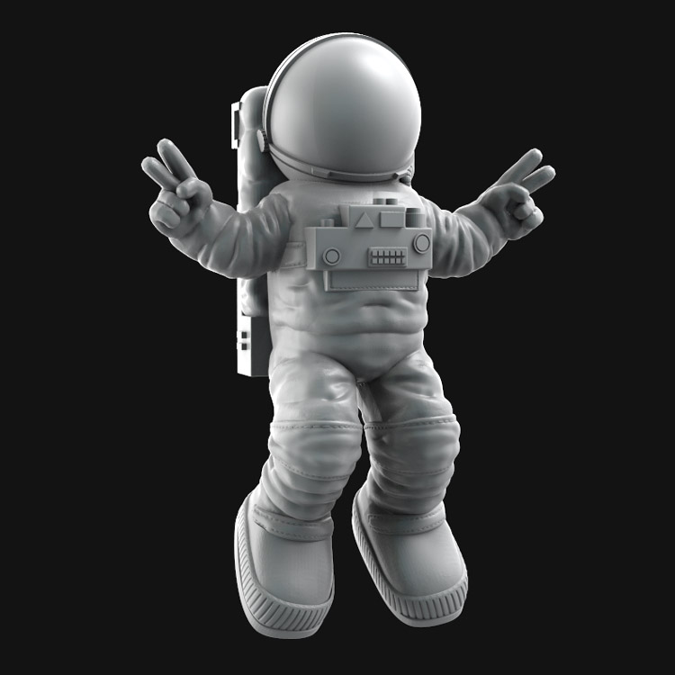 3d打印图纸模型素材太空宇航员STL摆件立体圆雕图F3711