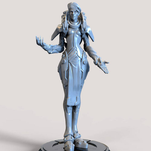 3d打印图纸模型素材守望先锋莫伊拉STL摆件圆雕图F3186