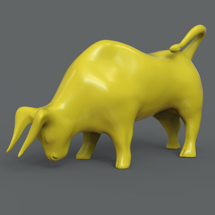 3d打印图纸模型素材文件牛STL摆件圆雕图F2923