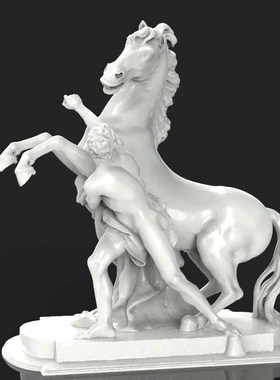 3d打印图纸模型素材希腊罗马雕像马STL摆件立体圆雕图F3708