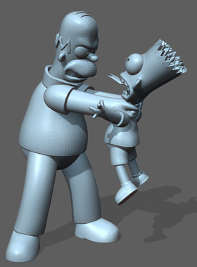 3d打印图纸模型素材数据辛普森一家STL手办圆雕图F2122