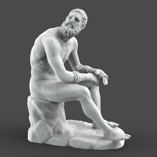 3d打印图纸模型素材希腊罗马雕像休息的拳击手STL立体圆雕图F3710