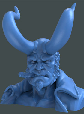 3d打印图纸模型素材地狱男爵STL摆件圆雕图F3016
