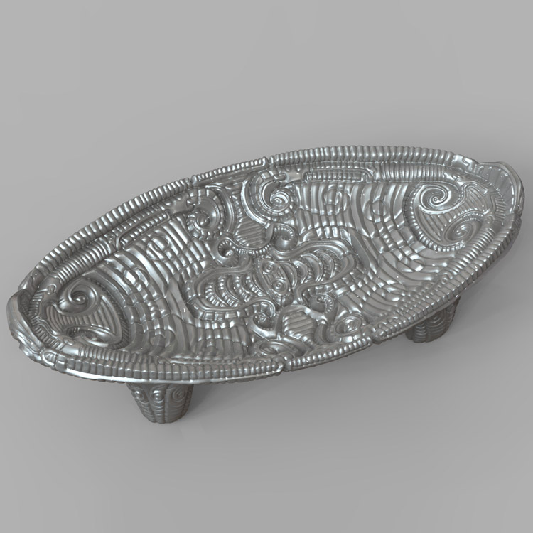 3d打印图纸模型艺术摆件水果托盘STL圆雕图F2938