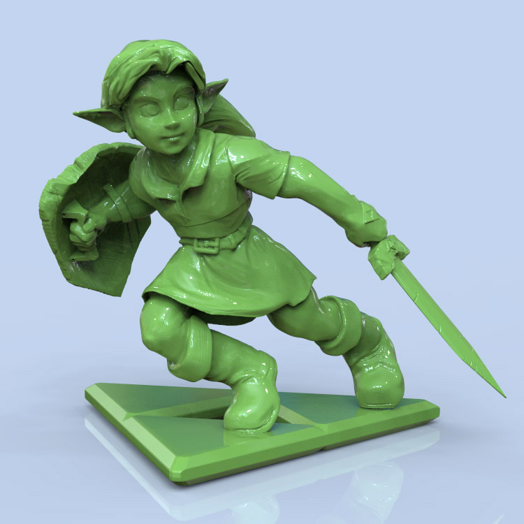 3d打印图纸模型素材文件STL塞尔达传说林克手办圆雕F2292