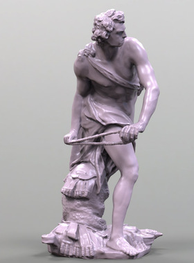 3d打印图纸模型希腊罗马雕像STL贝尔尼尼的大卫圆雕图F3786