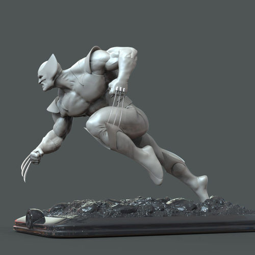 3d打印图纸模型素材文件金刚狼STL手办圆雕图F2578