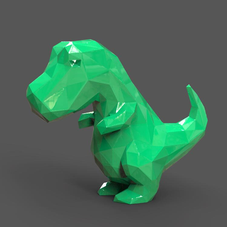 3d打印图纸模型几何小恐龙文件stl摆件立体圆雕图f5089
