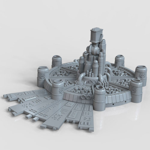3d打印图纸模型素材文件米德加STL建筑圆雕图F2630