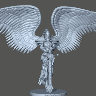 3d打印图纸模型素材STL英雄联盟审判天使手办圆雕图F1837