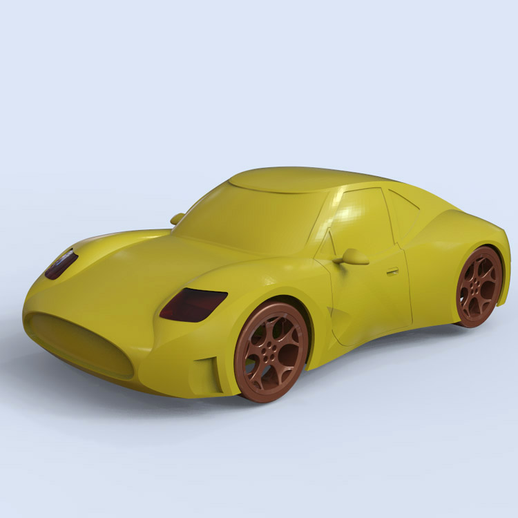 3d打印图纸模型素材文件跑车STL摆件圆雕图F2900