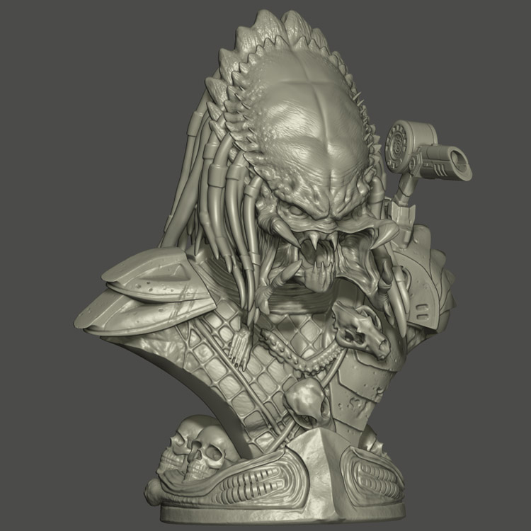 3d打印图纸模型素材手办铁血战士胸像stl高精雕刻圆雕图F1651